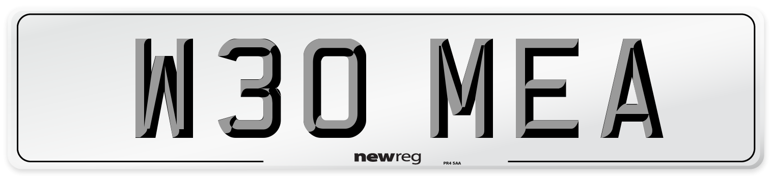 W30 MEA Number Plate from New Reg